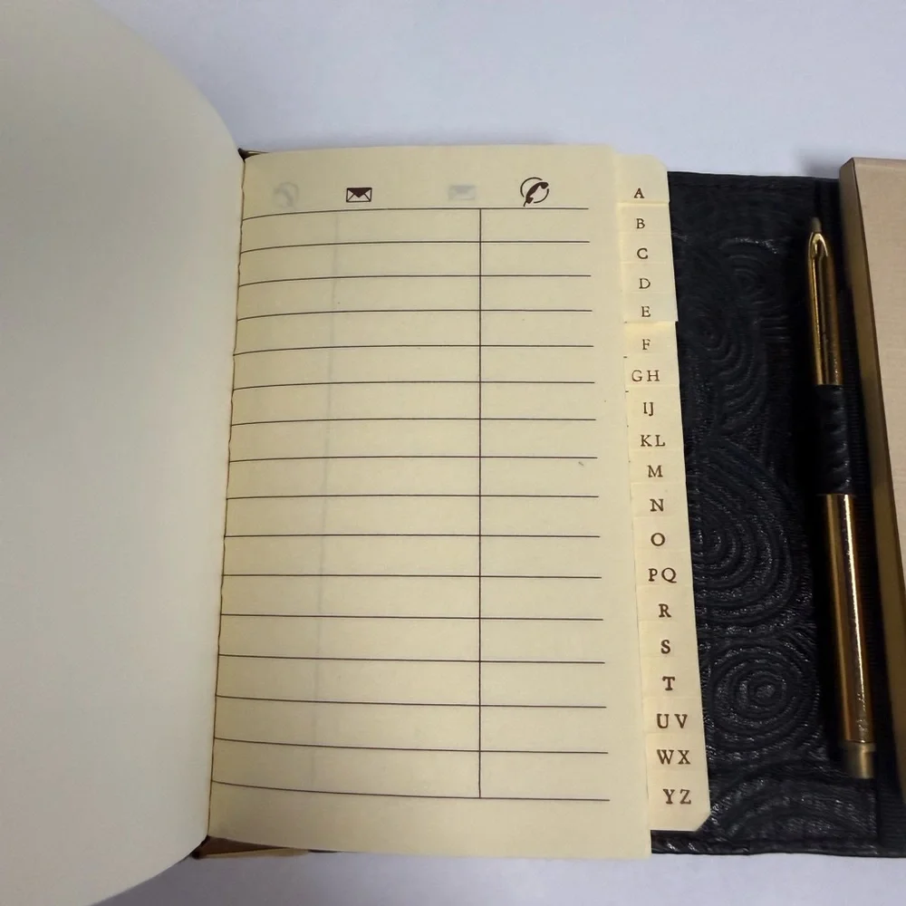 Vintage Gigliodoro Black Leather Home Office Planner - Picture 4 of 8